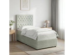 Vidaxl Cama Box Spring Com Colchão Cinzento-claro 100 X 200 Cm Veludo