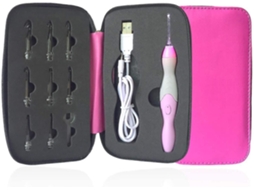 Conjunto de agulhas de crochê luminosas, 9 tamanhos, cabeças intercambiáveis ​​de 2,5 mm a 6,5 ​​mm, com cabos ergonômicos, Slowmoose Recar