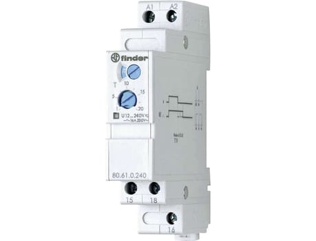 Relé de tempo OFF-delay Sem tensão auxiliar 80.61.0.240.0000 80.61.0.240.0000 24 240 V DC/AC 1 contato de comutação Finder