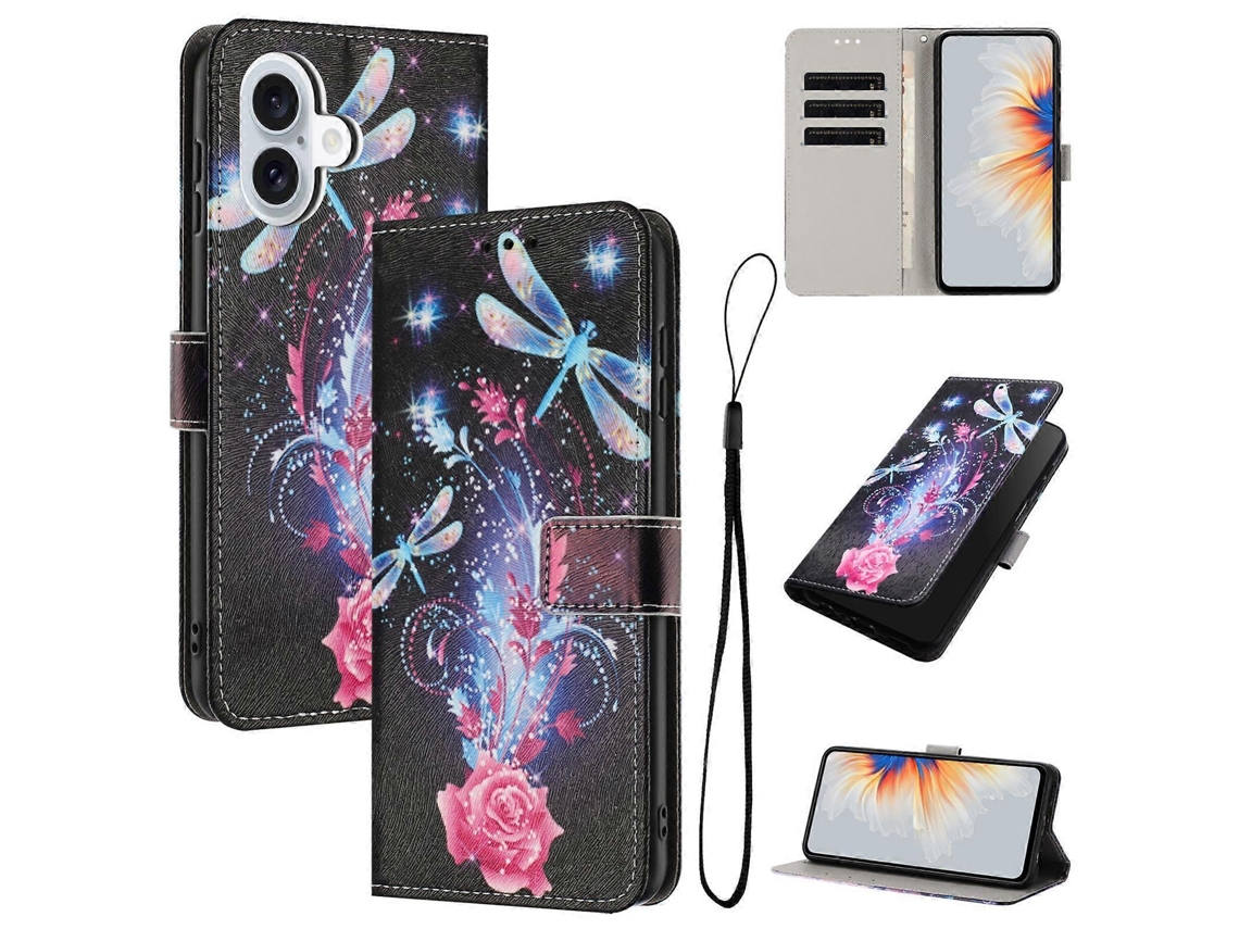 Capa De Couro Para Celular Com Estampa De Desenho Colorido Para Iphone 17