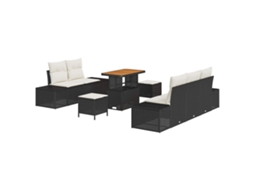 Maison Exclusive - Conjunto De Sofá De Jardim 8 Pcs Preto Rattan Sintético