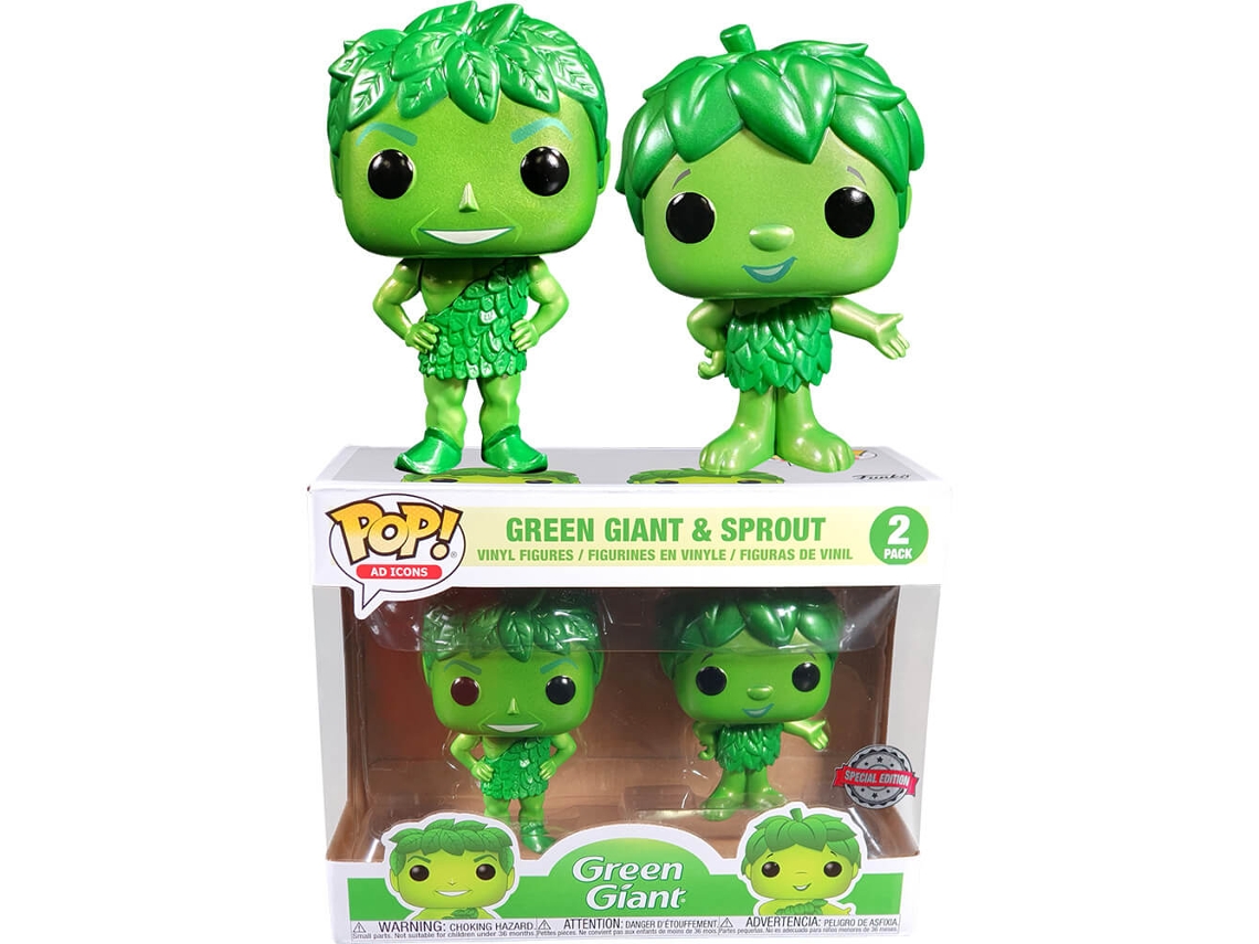 Figura Funko AD ICONS Green Giant & Sprout Metálico Us Exclusivo Pop! 2-Pk