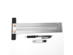 Yuru regua de Marcar T de Aço Inoxidável com Lápis Automático 200mm Ferramenta de Carpintaria Scriber Gauge