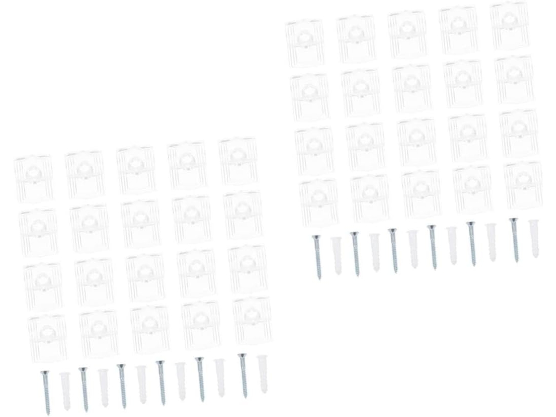 60 Conjuntos De Clipes De Suporte Transparentes Para Espelhos E Prateleiras, Para Fixação E