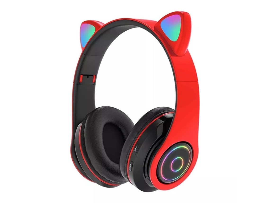Fones De Ouvido Infantis, Bluetooth 5.0, Microfone Inteligente Com Cancelamento De Ruído, Vermelho