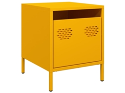 Mesa de cabeceira VIDAXL Amarelo Metal (35x39x43,5 cm)