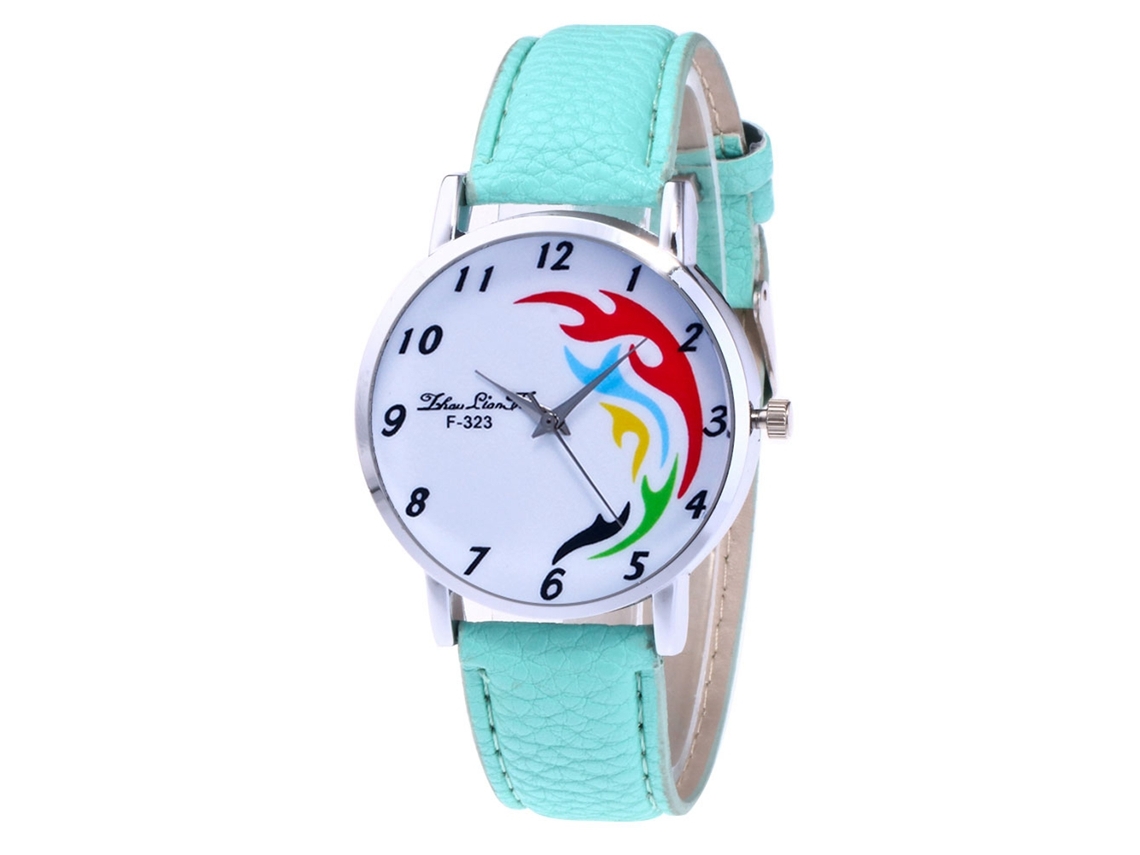 Relógio de Pulso Analógico de Quartzo com Pulseira de Pu Estilo Moderno e Simples (mintcream)