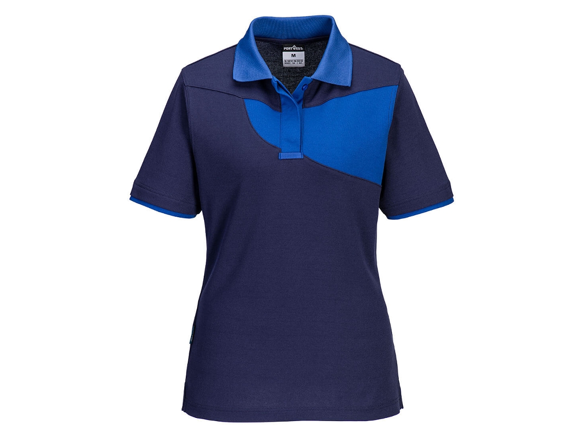 Polo Pw2 Para Mulher Moderno E Confortável / Preto Vermelho / S Portwest