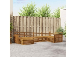 Vidaxl Conjunto De Sofás Para Exterior 6 Pcs Natural