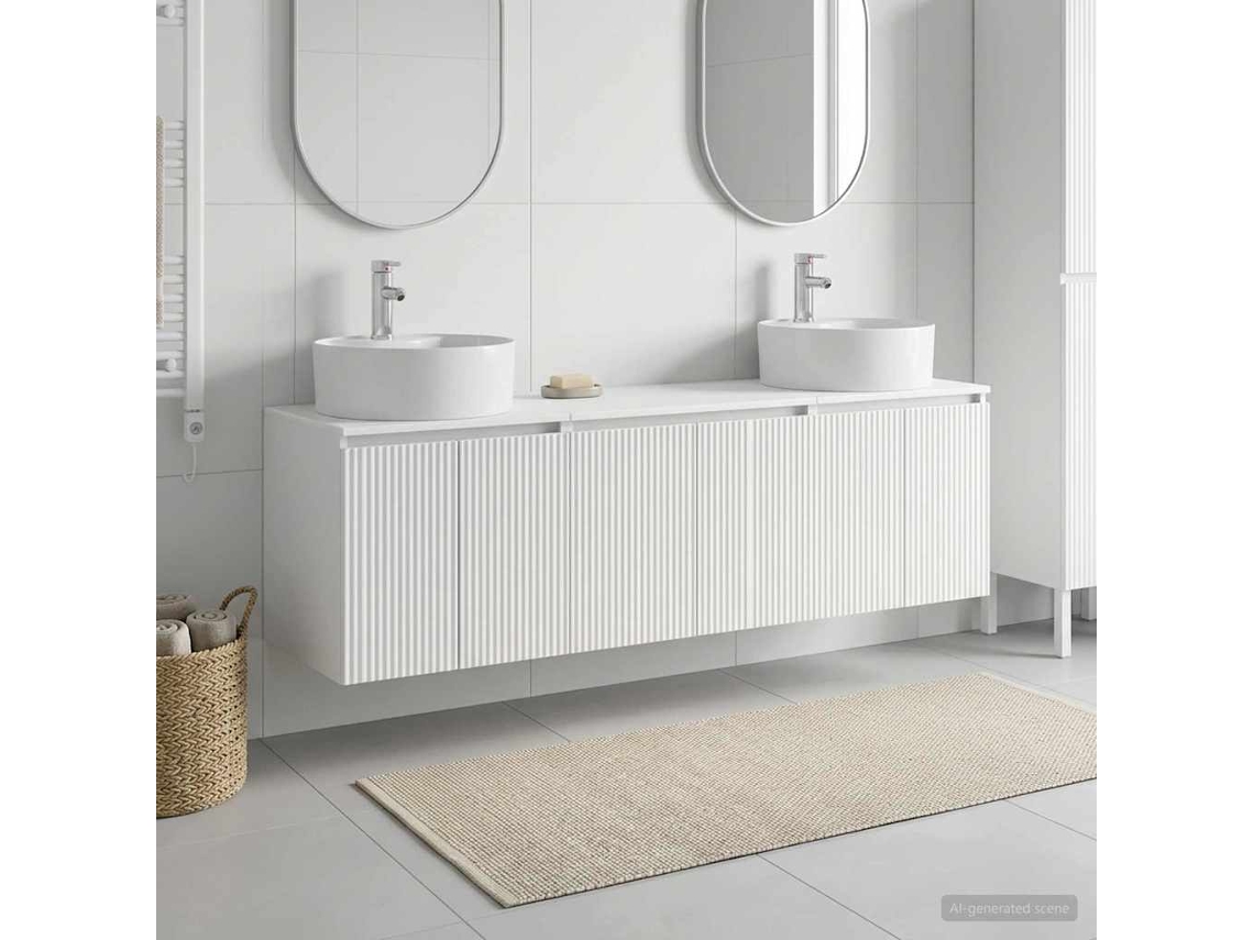 Vidaxl Conjunto De Armários Para Banheiro 3 Unid. Branco