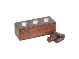 Domino BY SIGRIS Mapa Do Mundo de Madeira 6X7X17Cm Brown