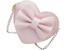 Bolsa De Ombro Com Corrente Em Formato De Coração Para Meninas, Elegante E Prática, Em Couro Pu, Fácil De Abrir.