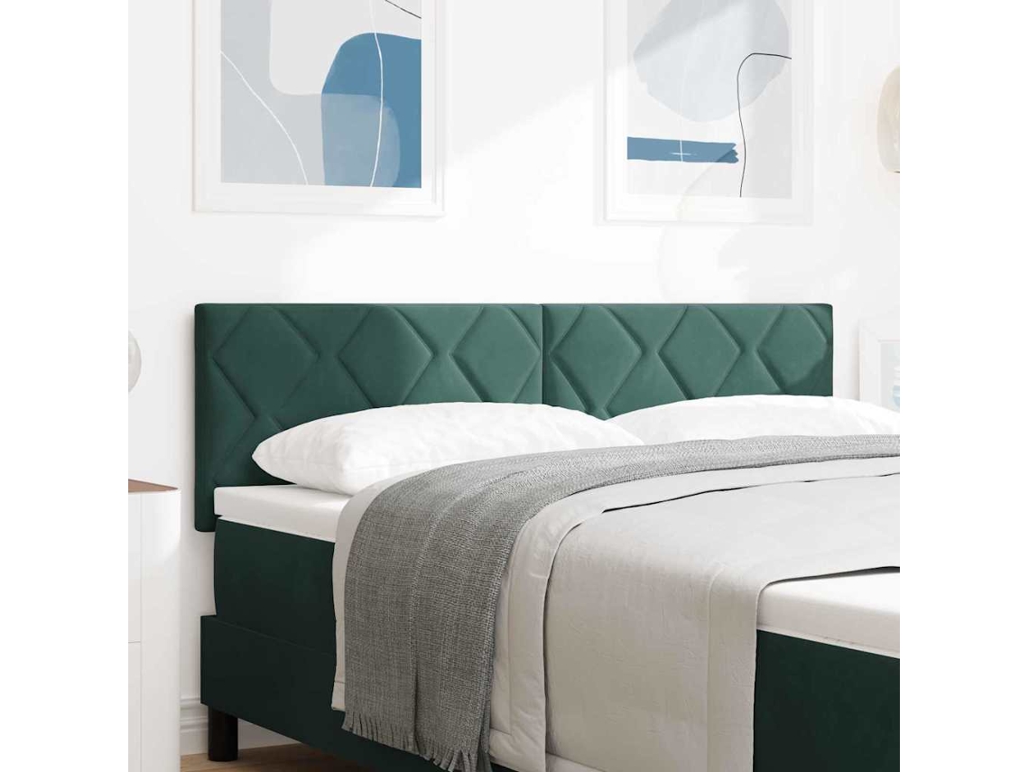 Vidaxl Cabeceira Verde Escuro 144 Cm Veludo