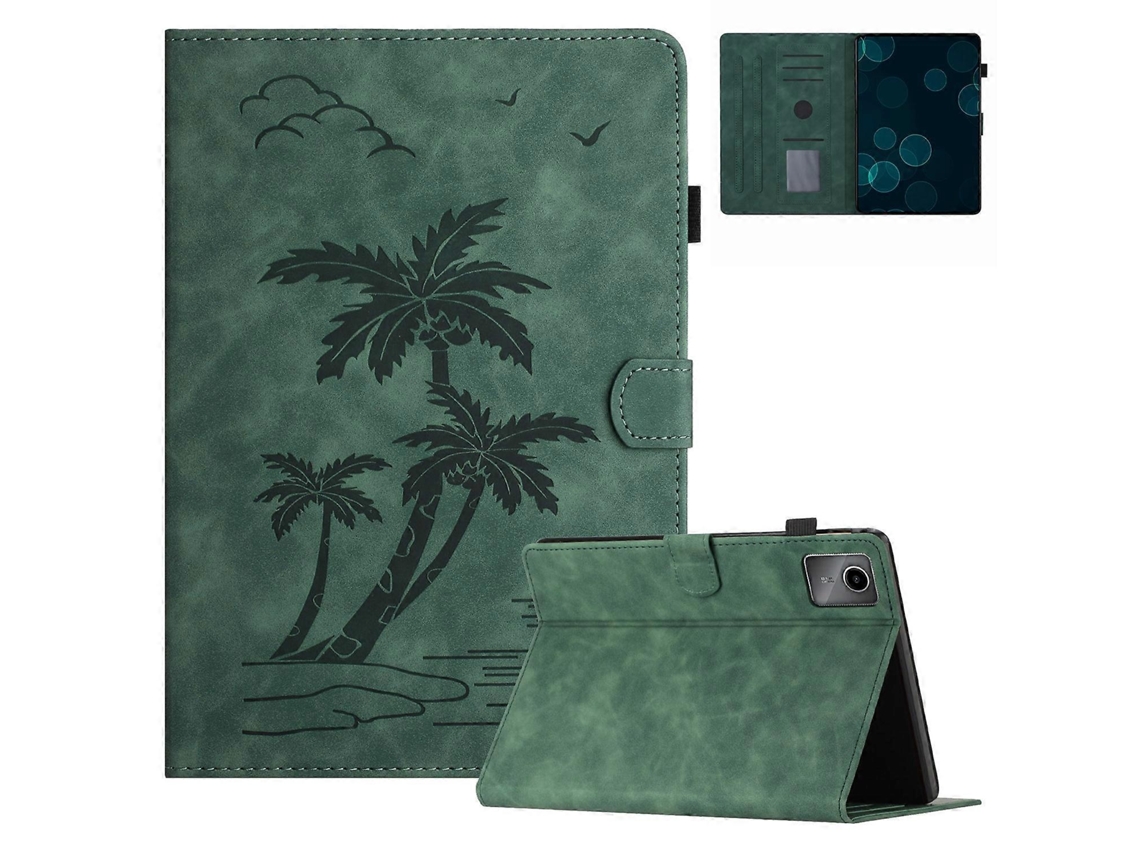 Capa de couro inteligente Webake para tablet com design de coqueiro