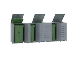 Vidaxl Abrigo Para 5 Caixotes Do Lixo 345x79x117 Cm Aço Cinzento