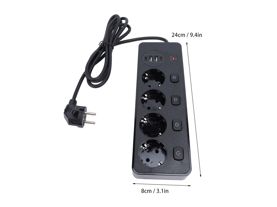 Laxiscreed Power Strip 3250w Com Interruptores Independentes E Proteção Contra Sobrecarregamento