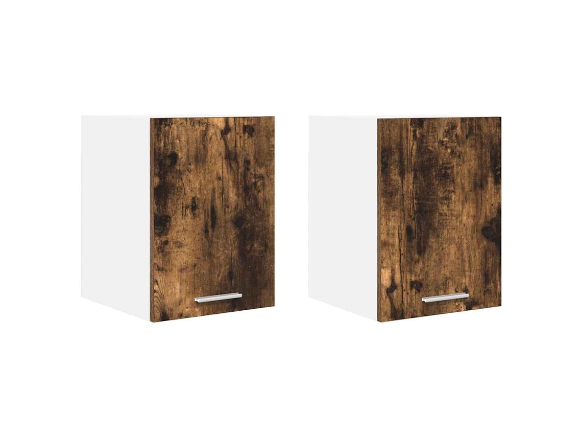 Conjunto de Armário Suspenso com Porta 2 Pcs Carvalho Defumado e Branco MAISON EXCLUSIVE