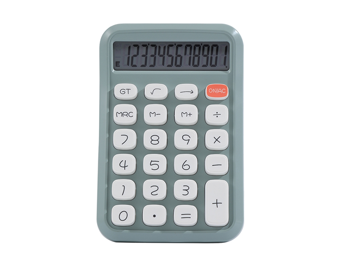 Calculadora Cute com Display Lcd 12 Dígitos Teclas Redondas Grandes Gradiente para Escola Escritório Casa Contador Estudante
