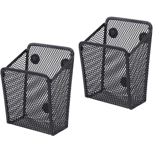 Conjunto de 2 Porta, Canetas Magnéticos em Tela, Cesto de Armazenamento Magnético, Preto, a BRILVIBERA