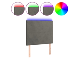 Cabeceira de Cama com Led Veludo Cinza escuro MAISON EXCLUSIVE (80x5x118 cm)