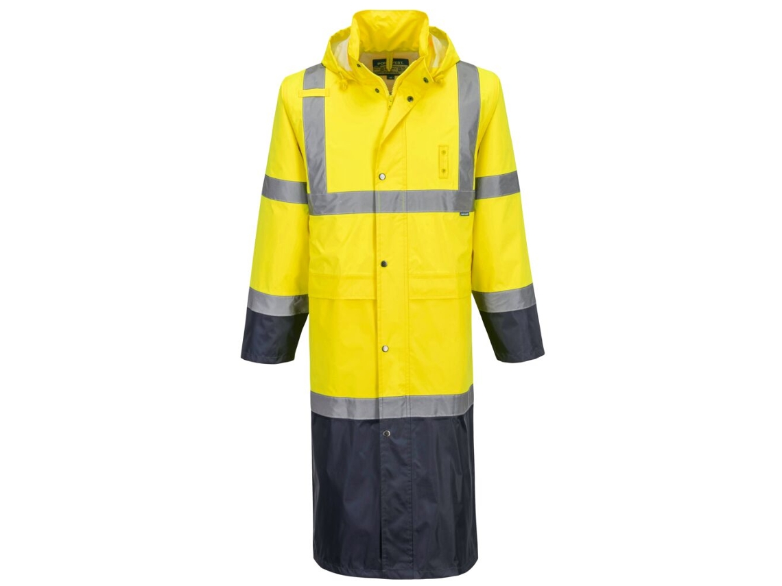 Impermeável De Trabalho Alta Visibilidade 122 Cm | Chuva Amarillo/marino / Xxxl