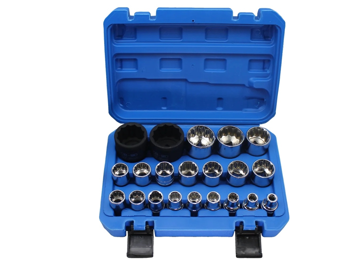 Conjunto De Soquetes Torx, 21 Peças, Aço Cromado-vanádio Durável, Azul