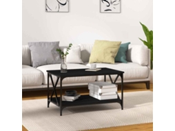 Vidaxl Mesa De Centro 80x50x45 Cm Derivados De Madeira/ferro Preto