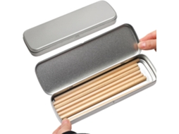 1. Conjunto de 2 Estojos Metálicos com Tampas para Lápis, Marcadores, SFUSHOS