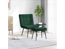 Vidaxl Cadeira De Descanso Com Banco Veludo Verde-escuro