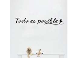Adesivos de parede "Tudo é possível" com frases inspiradoras em espanhol. Adesivos de parede removíveis em vinil para decoração de casa. 57x15cm