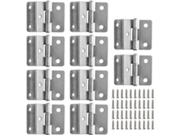 Dobradiças Para Armário, Pacote Com 10-unidades, 1-polegada, Ferro, Dobradiças Triplas, 5-furos, Ângulo Reto, Adequadas