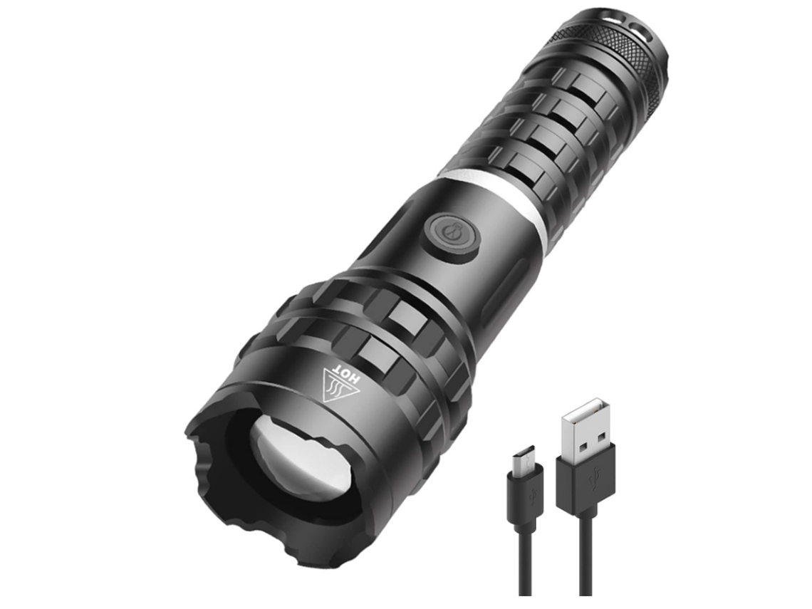 Lanterna Tática Led 5 Modos com Zoom Resistente À Água Diária de Emergência Preta Bisbisous VIGA EUROPE