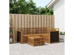 Vidaxl Conjunto De Sofás Para Exterior 5 Unid. Natural Poliéster