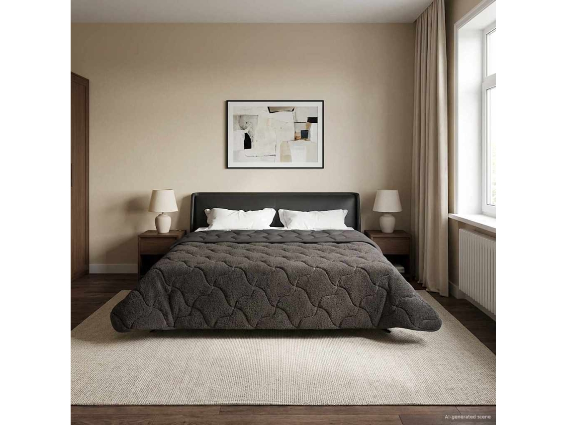 Vidaxl Edredom De Inverno 220 X 240 Cm Inverno Antracite Respirável