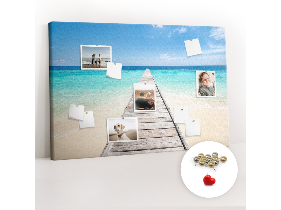 Painel De Cortiça Para Parede Ilha Tropical Para O Escritório Espelharte (120x80 Cm)