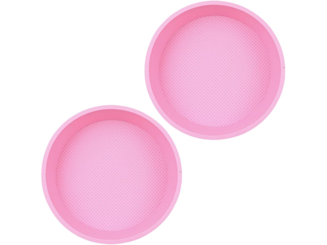 Conjunto De 2 Formas Redondas De Silicone Para Bolos, 20 Cm