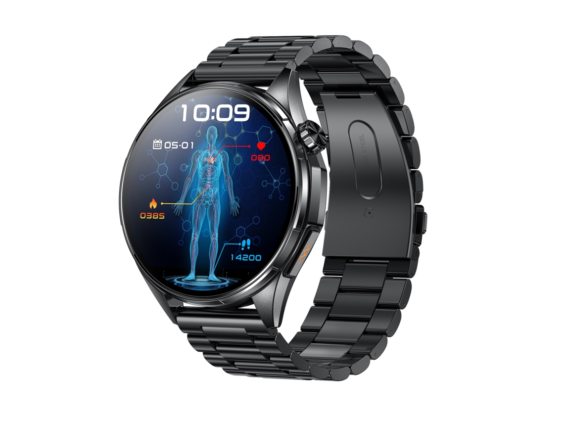 Smartwatch Chronus Ecg Hrv Ecrã 1,46 Polegadas Chamadas Bluetooth 170+ Modos Desportivos Ip68 Preto