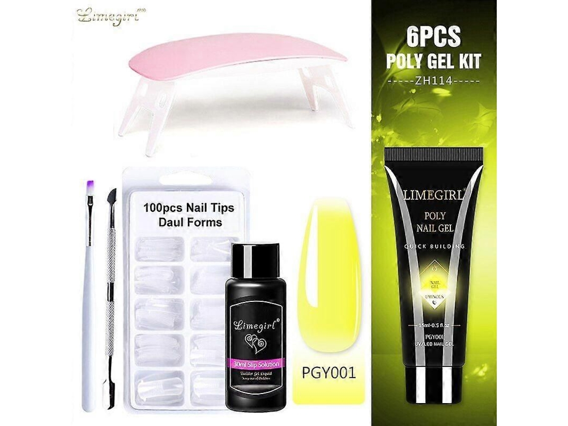 Kit de Unhas Gel Poly com Lâmpada Uv 6w, Rápido Ferramentas para Manicure GOKOCO