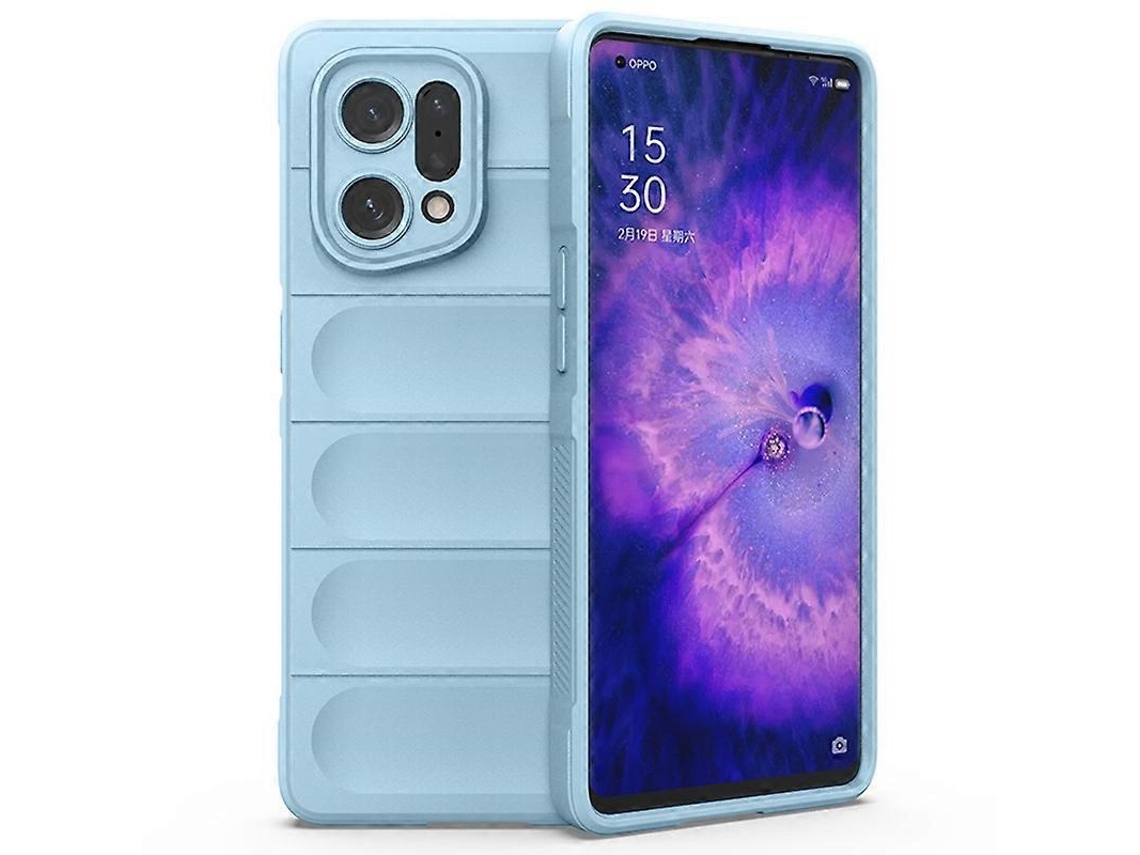 Compre Para Oppo Find X5 Capa Protetora De Celular Resistente A Choques, Flexível, Macia, Tpu, Antiderrapante, Azul Bebê
