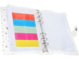 Pasta Organizadora Portátil A6 Em Pvc Branco, Fácil De Transportar E Com Organizador Dinheiro Removível Escola Casa