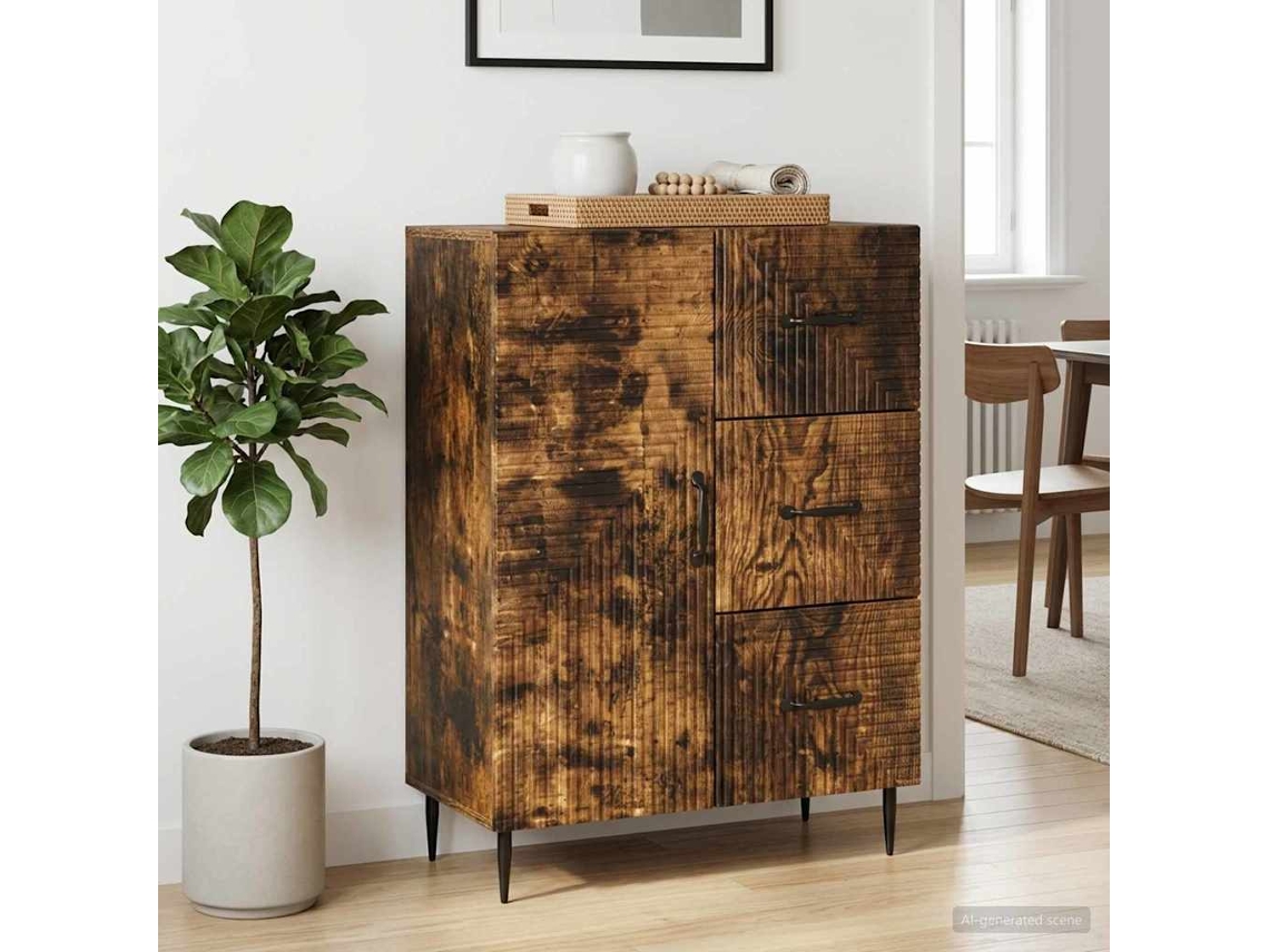 Vidaxl Buffet Carvalho Fumado 66 X 34,5 X 89,5 Cm Derivados De Madeira