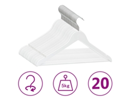 Vidaxl 20 Pcs Conjunto De Cabides Antiderrapantes Madeira Branco