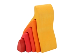 5pcs Blocos De Madeira De Pilha Elemento Fogo Flame Jogo De Montar Quebra-cabeça Brinquedo Para Crianças