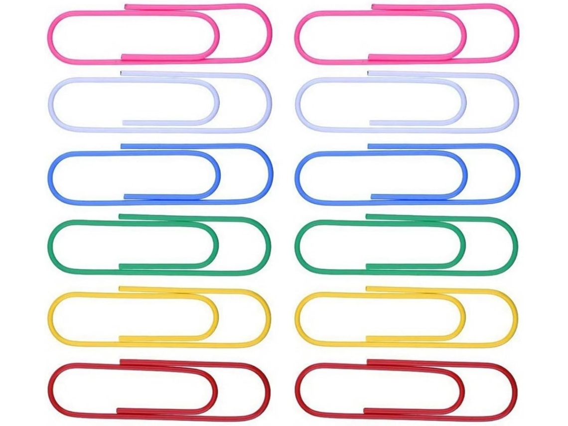 Clips De Papel Grandes, 48x 100mm, Multicoloridos, Ideais Organizar Documentos De Escritório E Escolares