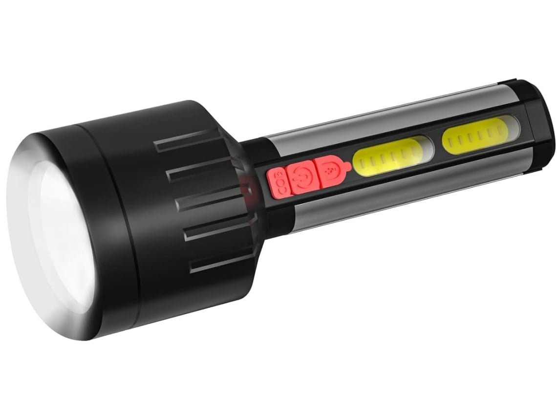 Lanterna Tática Led com Luz Roxa Recarregável 1200 Lúmens Holofote Portátil Resistente À Água Brilhante e Poderosa Preta Bisbisous VIGA EUROPE