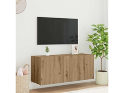 Vidaxl Armário De Tv De Parede Carvalho Artesanal Derivados De Madeira