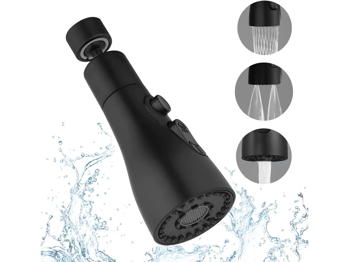 Pulverizador Preto Para Torneira De Cozinha, Bico Com 3 Posições Cozinha Aquaforge (preto)