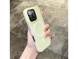 Capa Para Iphone 17 Pro Dopamine Fosca Magnética Jelly Amarela Clara