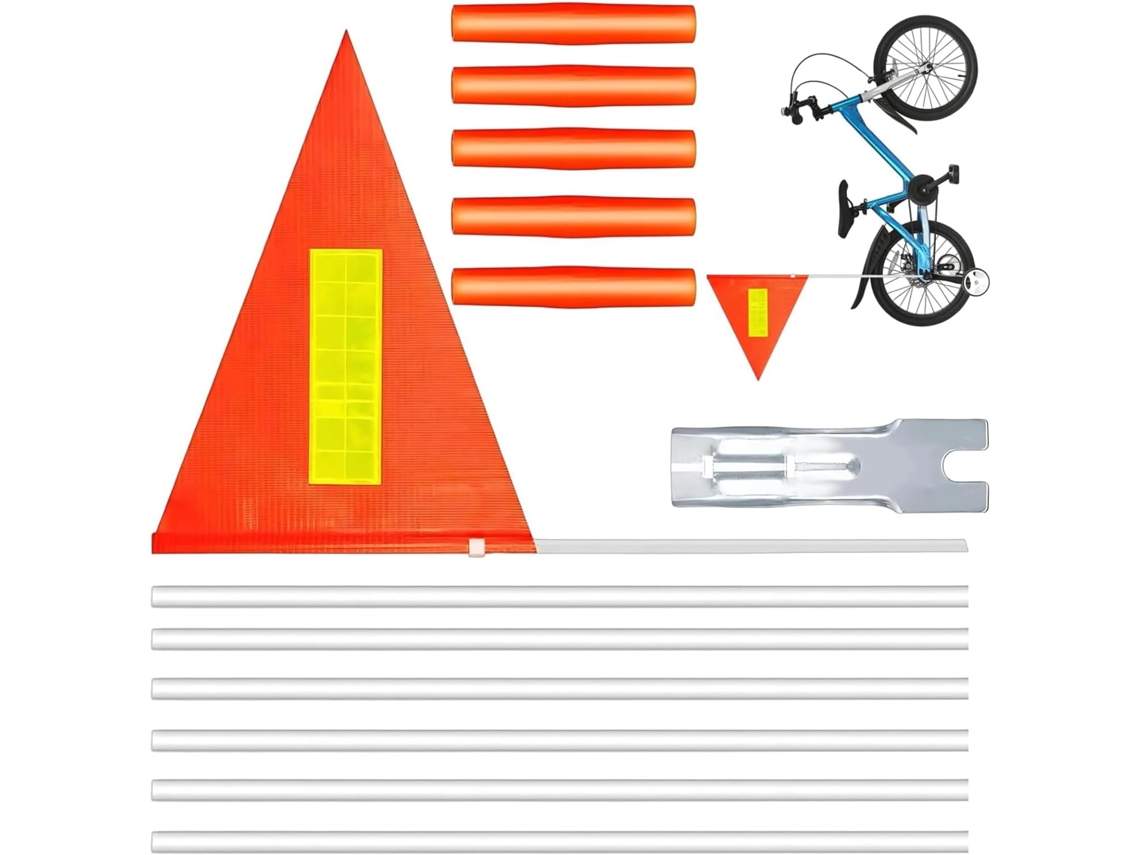 Conjunto de 13 Bandeiras Refletoras para Bicicleta com Altura Ajustável. SFUSHOS