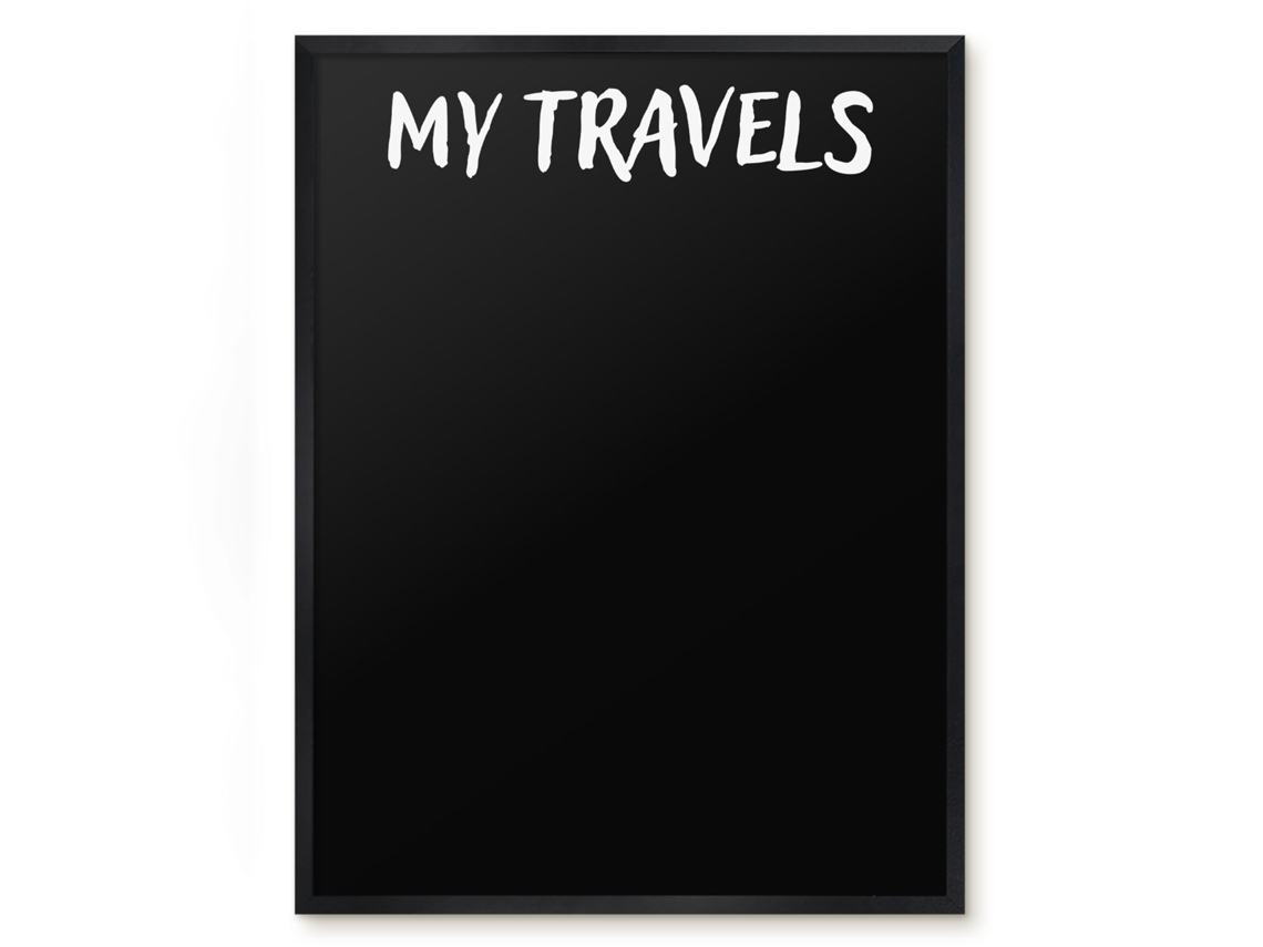 Quadro magnético de parede "Minhas Viagens" para o quarto Espelharte (60x80 cm)